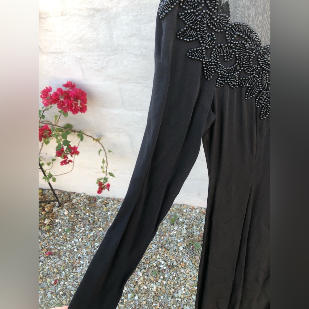 Vintage beaded sheer mesh Marie St. Claire size four long sleeve dress - Picture 16 of 16